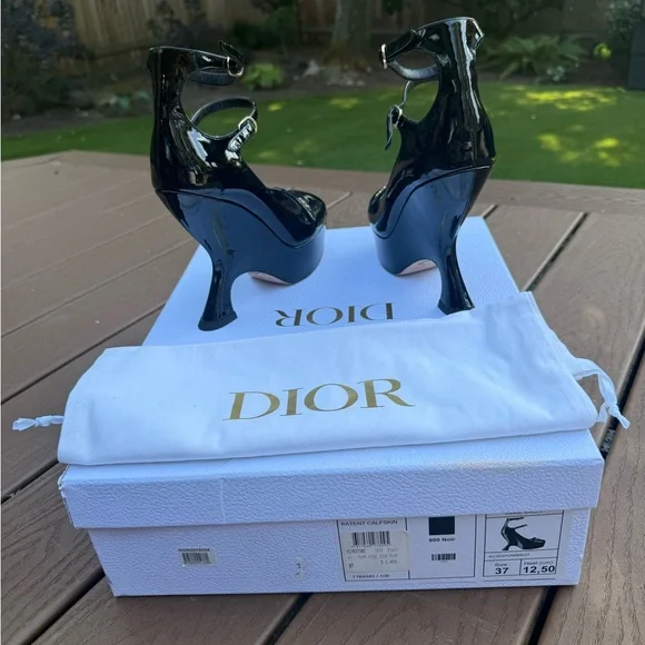Dior Black Patent Leather Heels37 (7)